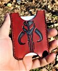 Handmade MINUS Minimalist Leather Wallet Red Mandalorian Boba Fett