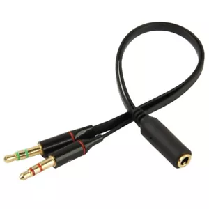 Audio Splitter Kabel Y Adapter Kopfhörer Headset 3,5 mm Klinke Computer Mic Z59 - Bild 1 von 3