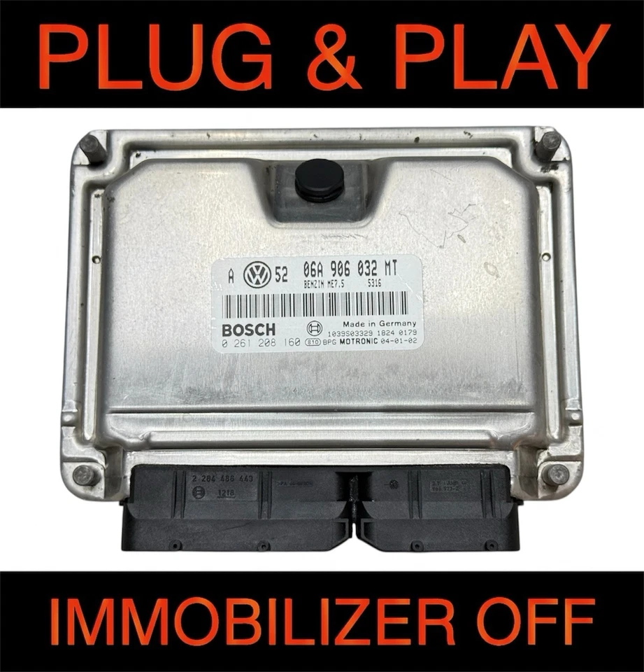 2003-2004 Volkswagen Golf 2.0L Engine Computer ECU ECM 06A906032MT PROGRAMMED - Image 1 of 4