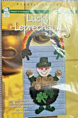 Needlecraft Shop Plastic Canvas Kit #186043 "Lucky Leprechaun" Door Hanger - Image 1 of 3
