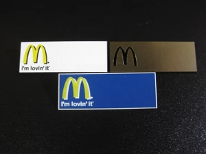 McDONALD'S * I'M LOVIN' IT Uniform Mitarbeiter Namensschilder Etiketten! (3) verschiedene! - Bild 1 von 3