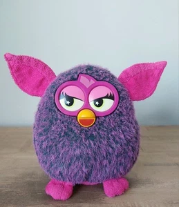 Hasbro Furby Famosa 2013 Purple / Pink Black Green Star Eyes Soft Plush Toy 6" - Picture 1 of 12