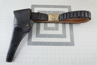 二手老式 F. Burgess And Company 19 世纪 80 年代骑兵皮革翻盖皮套/腰带。 — 第 1/4 张图片