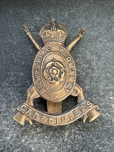 Hampshire Yeomanry Carabiniers, 1916 Economy War Issue, British Army Cap Badge. - Picture 1 of 4