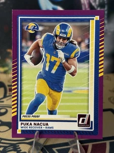 2025 Donruss Football Puka Nacua Purple Press Proof - Rams - Bild 1 von 3