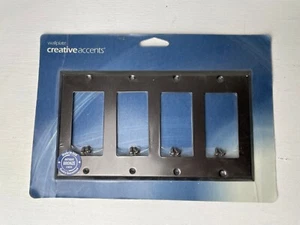 Cubierta de interruptor de luz basculante 4 placa de pared de acero bronce antiguo Creative Accents - Imagen 1 de 2