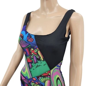Psychedelic Mushroom Print Bodycon Dress By Current Mood XS - Picture 1 of 11