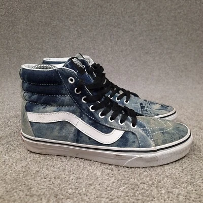Vans Sk8 Hi Denim Zapatos Tenis Azul Blanco Talla Hombres 7.5 Mujeres 9 Parte Superior Alta Patín Foto 1 de 4