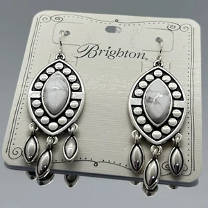 Brighton Pebble Dot Dream French Wire Earrings Silver Tone White New $78 - Picture 1 of 6