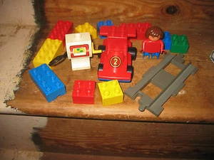 DUPLO LEGO RACING CAR WORK PETROL PUMP TRACK CONSTRUCT ASSORT BRICKS PLAYFIGURE - Picture 1 of 2