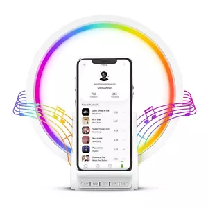 5-In-1 LED Table Lamp, Wireless Charger, Night Light, Speaker, FM Radio White - Picture 1 of 11