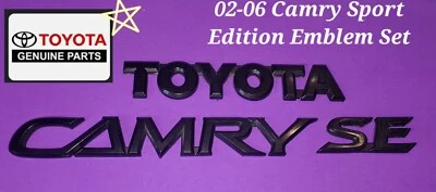 Juego deportivo Toyota Camry SE 2002 2003 2004 2005 2006 genuino negro platino emblema Foto 1 de 4
