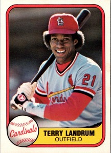 1981 Fleer Terry Landrum #539 St. Louis Cardinals