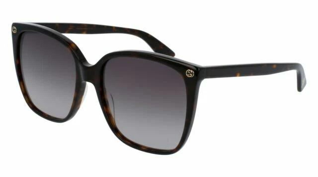 Gucci GG0022S 003 Women's Design Sunglasses - Havana Brown/Gold with Dark Lens