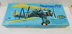 1973 GUILLOW'S STEARMAN PT-17, MODEL KIT 803, WWII 2 PILOT TRAINER, BALSA KIT - Picture 1 of 9