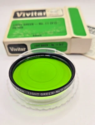 Vivitar 49mm Light Green - No. 11 (X1) Filter Camera Lens Made in Japan - Image 1 of 2