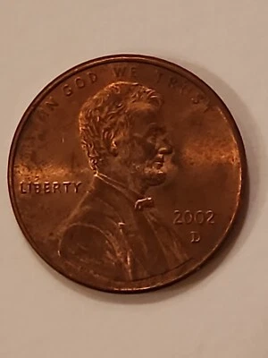 2002 D penny Dye Chip Errors Double Dye Reverse RICA dye Clash  - Image 1 of 4