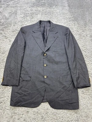 Brioni Blazer Mens 52R Gray Wool Pinstriped Nomentano Sports Coat Jacket Italy - Image 1 of 4