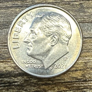 Moneda de diez centavos P Roosevelt 2021 - BU de Bank Roll - Imagen 1 de 2