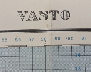 Mapa ALIADO DE LA SEGUNDA GUERRA MUNDIAL de "VASTO" con la desembocadura del río Sangro (línea gustav) - Imagen 1 de 10