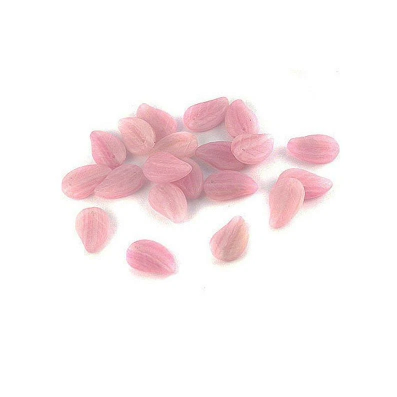 Vintage Czech Glass Leaf Beads - Soft Rose Pink - Pack of 20 Beads - Image 1 of 1