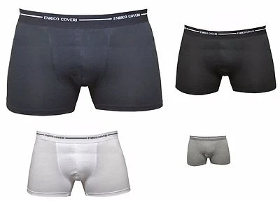 6 BOXER UOMO ENRICO COVERI COTONE BIELASTICO ART. EB1000 ELASTICO ESTERNO INTIMO - Immagine 1 di 3