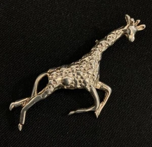 Giraffe Running Jumping Pin Vintage Wonderful Mexico TM-91 Sterling Silver 925 - Picture 1 of 6