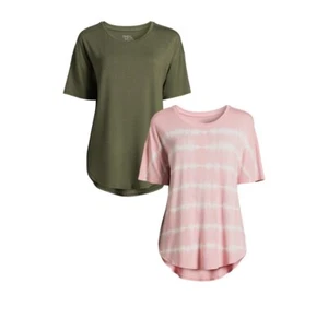 Time and Tru Women's Short Sleeve Tunic T-Shirt, 2-Pack Size S 4-6 - Picture 1 of 14