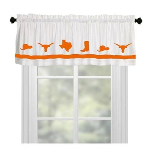 Texas Longhorn State Window Valance Curtain in Your Choice of Colors - Picture 1 of 9