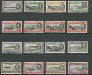 ASCENSION SG 38b-47b the 1938-53 GVl set of 16 CAT £250 minimum  - Picture 1 of 2