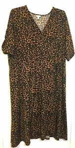 Vestido para mujer Terra & Sky talla grande con estampado de leopardo midi - Imagen 1 de 8