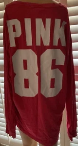 VS PINK Shirt Tee T-Shirt Size XL Red Long Sleeve - Picture 1 of 10
