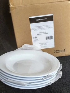Amazon Commercial 9.25" White Melamine Round Plates - 6 Piece Set, Boxed - New! - Picture 1 of 11