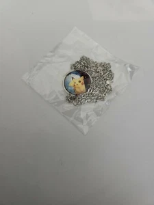 Pokemon Cabochon Pendant Necklace Globe-Shaped 20" Silver Chain Birthday PIKACHU - Picture 1 of 3
