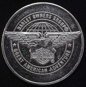 Harley Owners Group Motorcycle HOG Great American Adventure Posse Medal 32mm - Picture 1 of 2