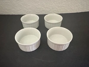 DANSK Ribbed WHITE RAMEKINS JAPAN - Set of 4 Custard - Picture 1 of 9