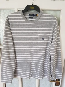 Polo Ralph Lauren long sleeve jersey top in grey Size L great condition - Picture 1 of 10