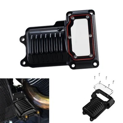 Black Visible Transmission Top Cover for Harley 2008-17 Dyna, Softail Twin Cam Foto 1 de 4
