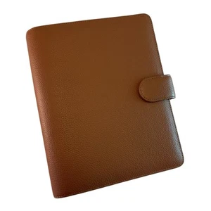 TUCH und Papier Luxus A5 Ring Planer Agenda Glattleder camelbraun NEU - Bild 1 von 16