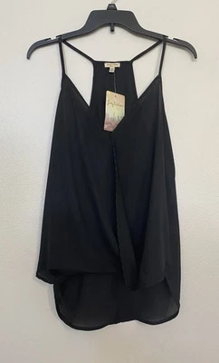 Camiseta sin mangas Lily blanca transparente color negro liso para mujer talla mediana Foto 1 de 4