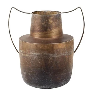 Rustic Flower Vase | Distressed Metal Vase for Home Décor, Medium, Brown - Picture 1 of 2