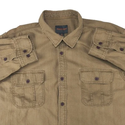 Camisa abotonada The Northwest Territory manga larga para hombre XXL 54" marrón antidesgarro Foto 1 de 4