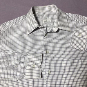 Camicia Ermenegildo Zegna a quadri con bottoni bianca taglia large made in Spain L/S - Foto 1 di 9