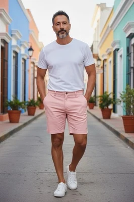 Pantalones Cortos de Golf Margaritaville Para Hombres 34 Coral Absorbe Humedad Rendimiento 7" UPF Nuevos con Etiquetas Foto 1 de 4