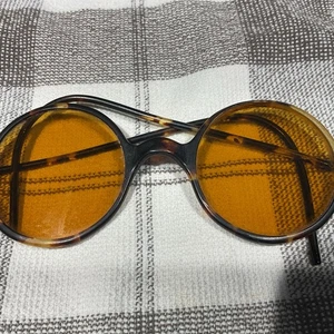 Antike Sonnenbrille Bernstein orange Gläser Schildpatt Gestell rund 1920-30er Willson - Bild 1 von 5