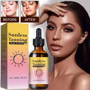 Trinkbare sonnenlose Bräunungstropfen zum Trinken oraler Getränke schnell natürlich 60ml Strand - Bild 1 von 10