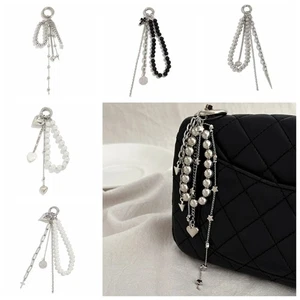Tassel Decoration Pearl Beaded Keychain Metal Pendant Jewelry  Gifts - Picture 1 of 18
