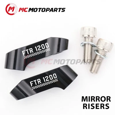 CNC Black Mirror Riser Extender Extension Adapter For FTR 1200 2019-2020 - Изображение 1 из 4