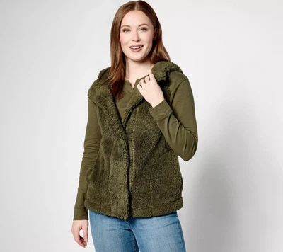 Acogedor Chaleco Sherpa Noche Oliva 2X Nuevo Koolaburra por UGG Espalda Cepillada Foto 1 de 4