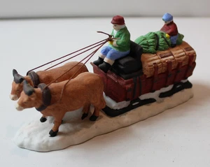 Vintage 1989 Department 56 Heritage Village Ox Sled #5951-0 Retired Christmas - Bild 1 von 5